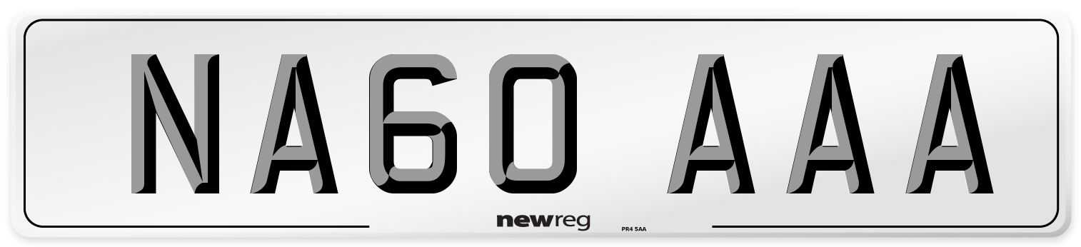 NA60 AAA Number Plate from New Reg